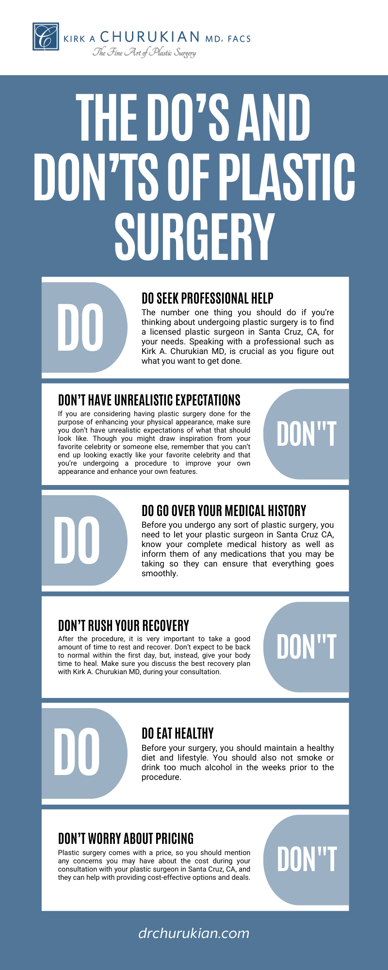 The do's and don'ts of plastic surgery Infographic